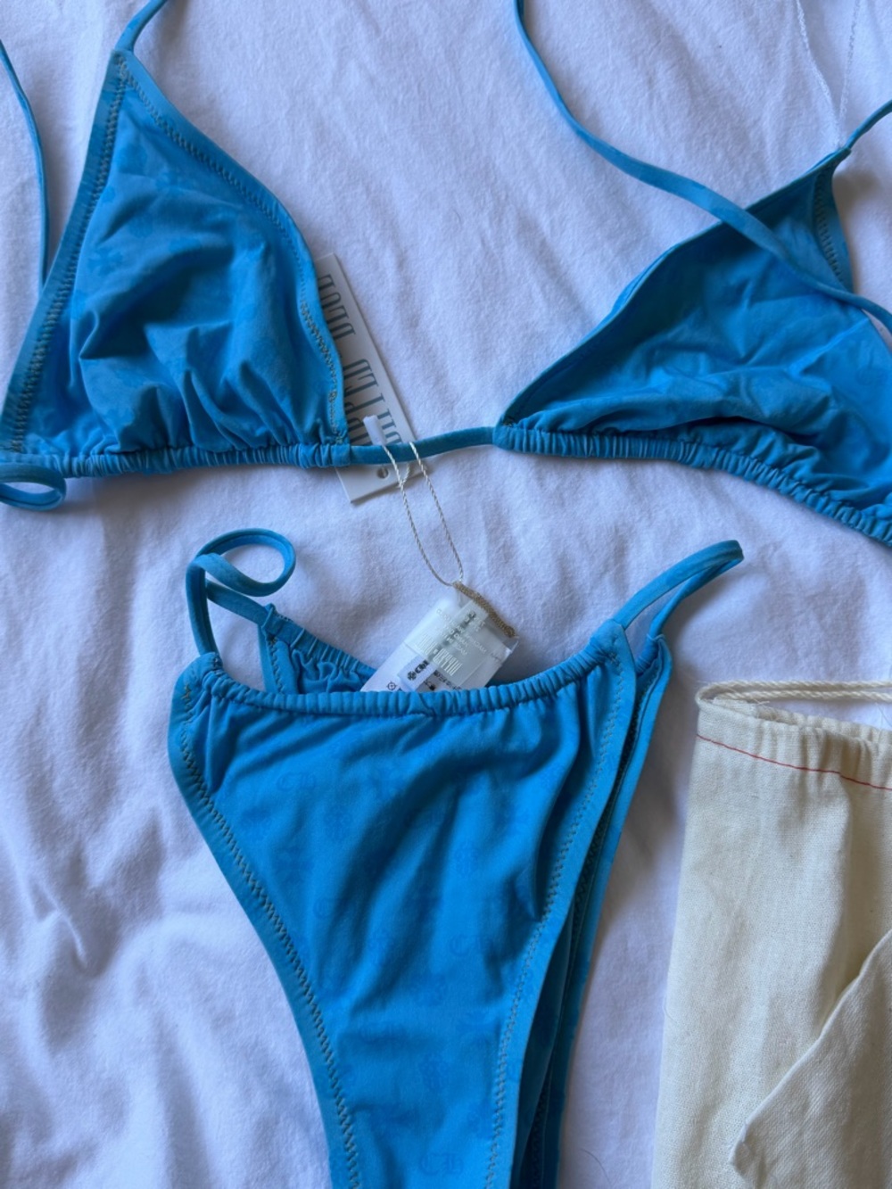 Chrome hearts Blue Triangle Bikini Set